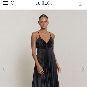 A.L.C. Aries satin pleated dress
